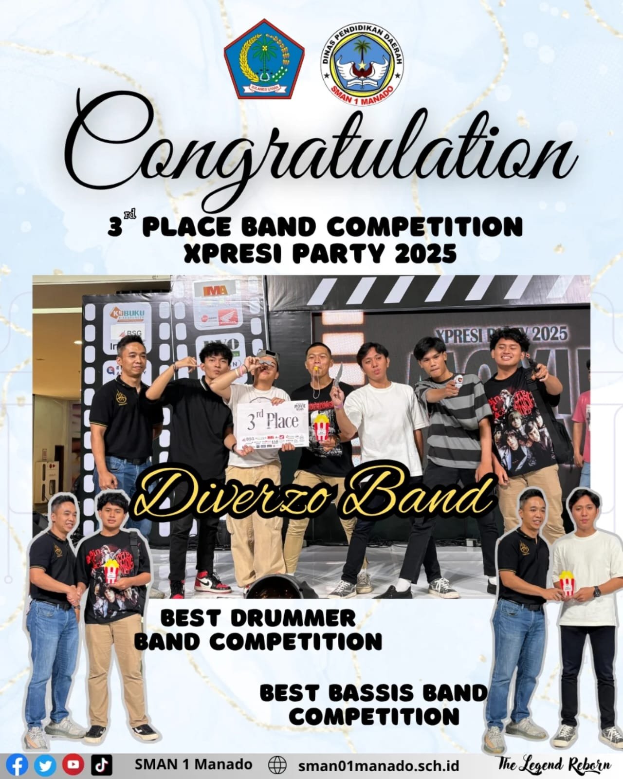 Band Diverzo SMA Negeri 1 Manado Raih Prestasi Gemilang di Xpresi Party 2025